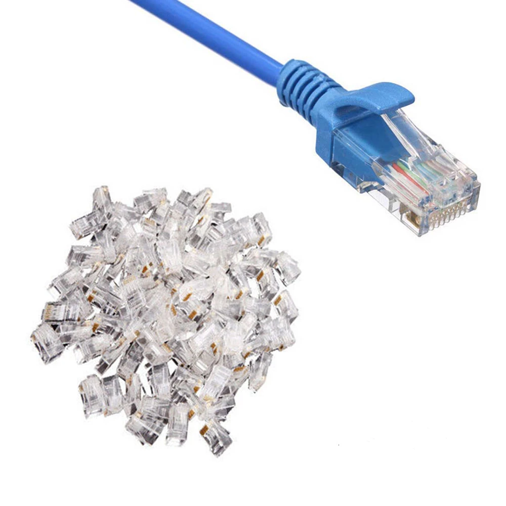 20PC Cat5 RJ45 8P8C Universal Network Cable Connector End Modular Gold-plated Ethernet Crystal Head Plug Computer Parts | Компьютеры и