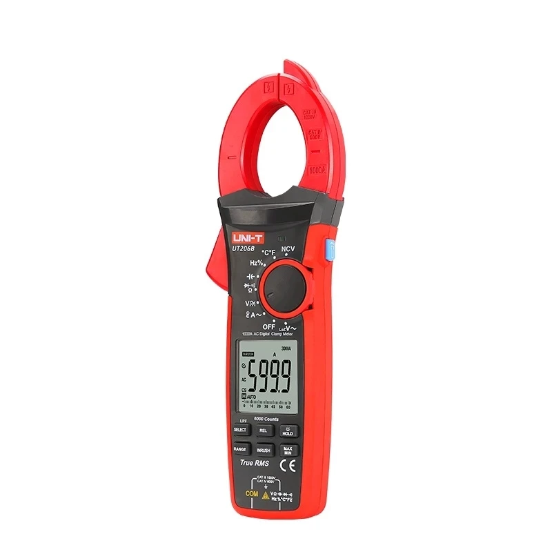 

UNI-T Clamp Meter UT206B UT207B UT208B 1000A 1000V AC DC Digital True RMS Auto Range 6000 Counts LoZ LPF ACV NCV Flashlight