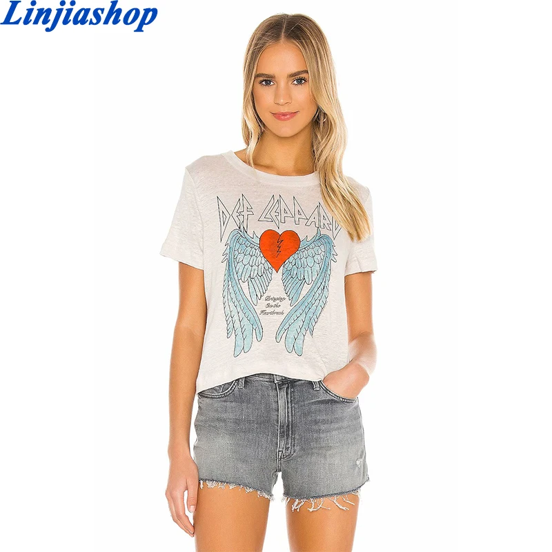 

Women's Graphic T-Shirt Summer women White Cotton Casual Short Sleeve Tee Shirt Breathable O-Neck Hip Hop Tee