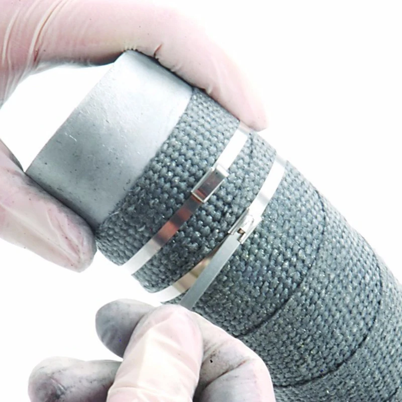 

50Pcs 4.6X300Mm Stainless Steel Exhaust Pipe Wrap Coated Locking Cable Zip Ties Self-Locking Stainless Steel Cable Tie