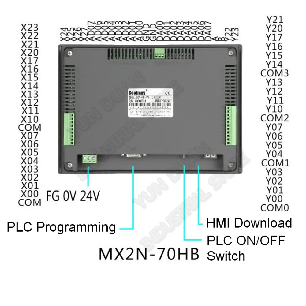 7 ''Интегрированный контроллер HMI PLC Сенсорная панель DC24V реле выход цифровой
