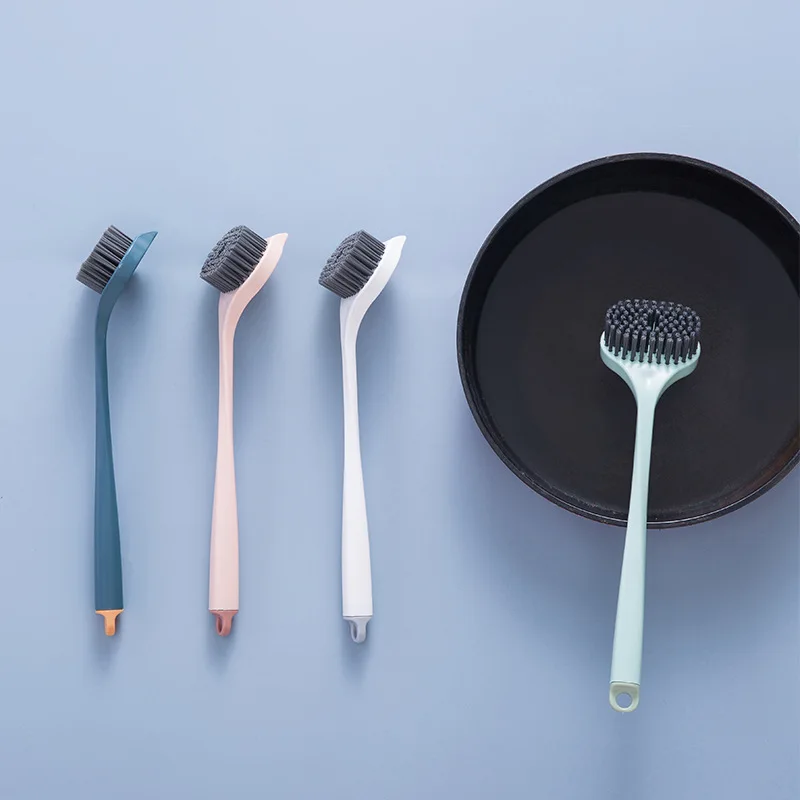 

Kitchen Long Handle Cleaning Brush Household Decontamination Pot Washing Dishwashing Brush Hanging Sink Cleaning Brush Wholesale