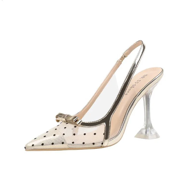 

Summer Transparent High Heels 5/7/9CM Sexy Pointed Toe Crystal Shoes Wedding Party Brand Fashion Lady Luxury Women Pumps 1020-5