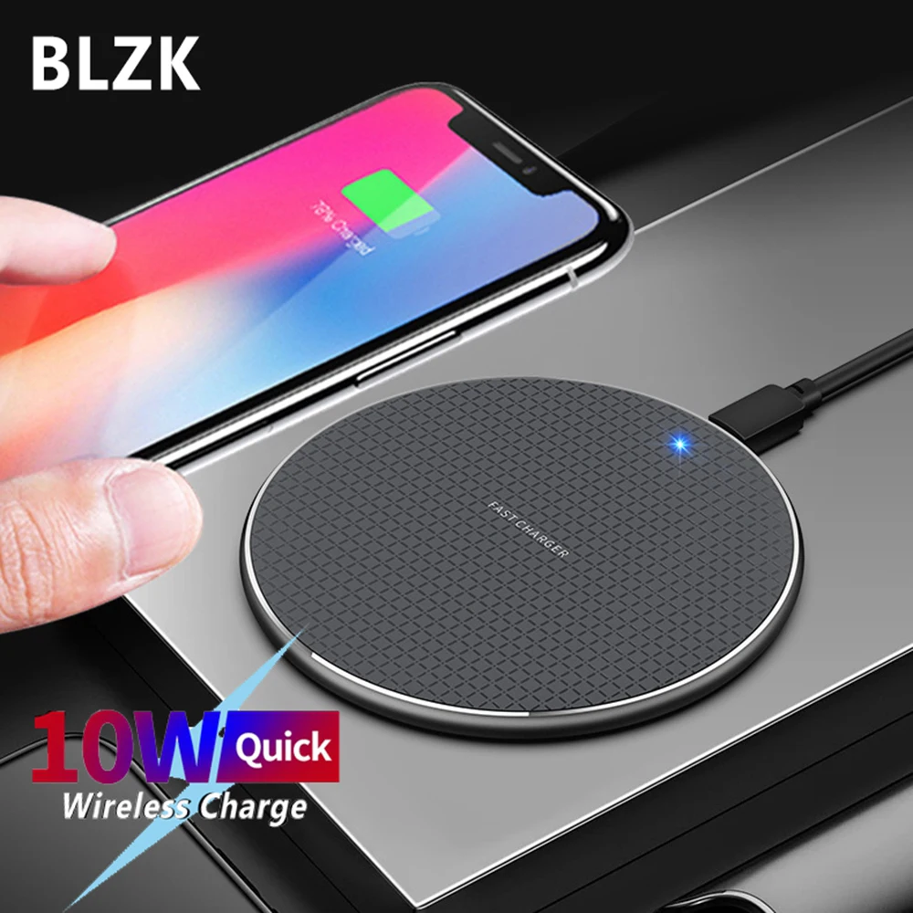 Беспроводное зарядное устройство BLZK 10 Вт 15 Qi для iPhone X XR XS Max 8 быстрая Беспроводная