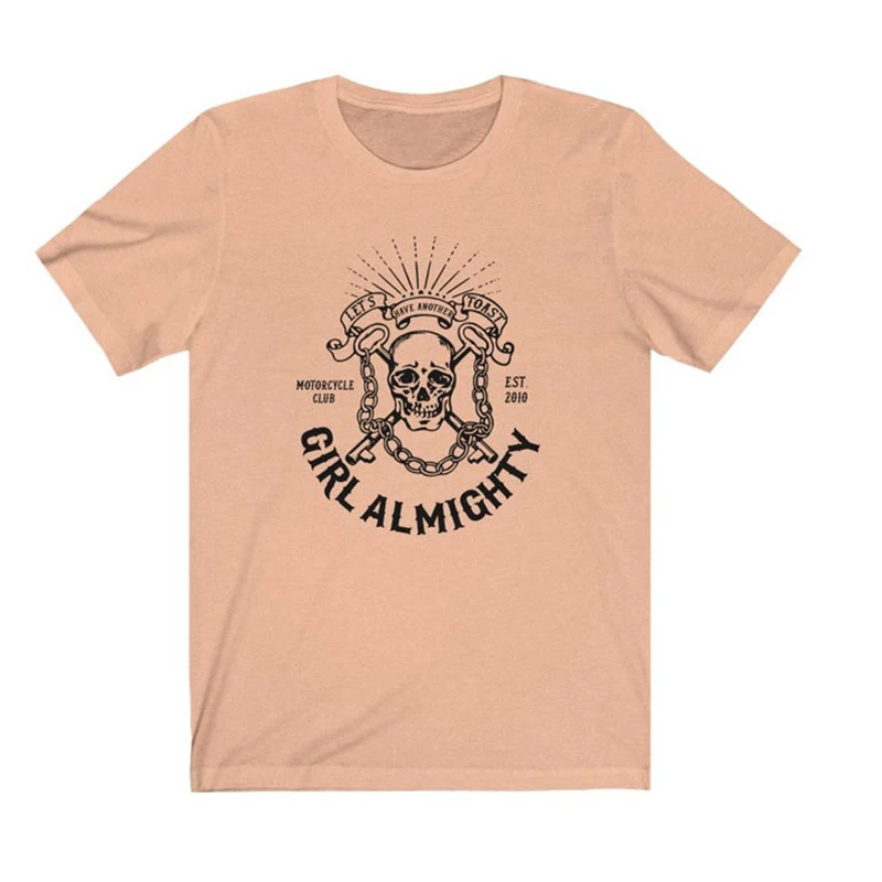 

Girl Almighty Women Tshirt Cotton Casual Funny T Shirt for Lady Girl Top Tee Hipster Skeleton Gothic Tops Dropshipping Clothes