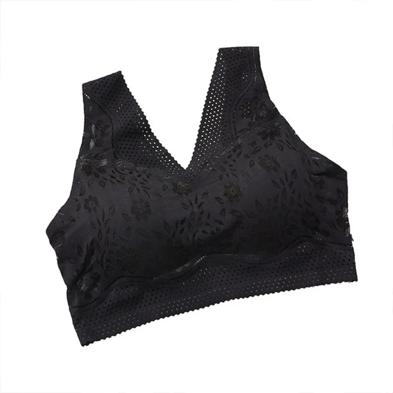 

Lace Underwear Ladies Beautiful Back Without Steel Ring Thin Sleeping Comfort Bra Deep V Gather Bra Comfort Vest