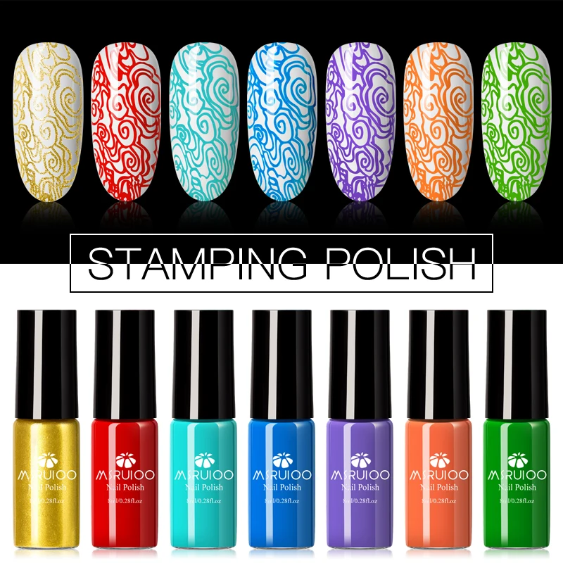 MSRUIOO 8 мл Гель лак для ногтей черно белый штамп печать масло УФ отмачиваемый