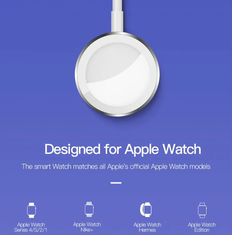 Зарядный USB кабель TOTU для смарт часов Apple IWatch Series 4/S/2/1|Беспроводные зарядные