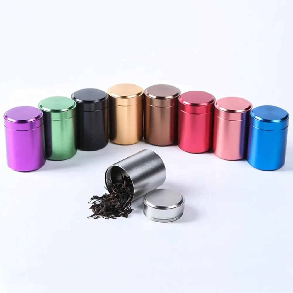 

Portable Airtight Tea Caddy Canister Coffee Powder Organizer Box Travel Tea Container Multi-purpose Kitchen Spice Storage Jar