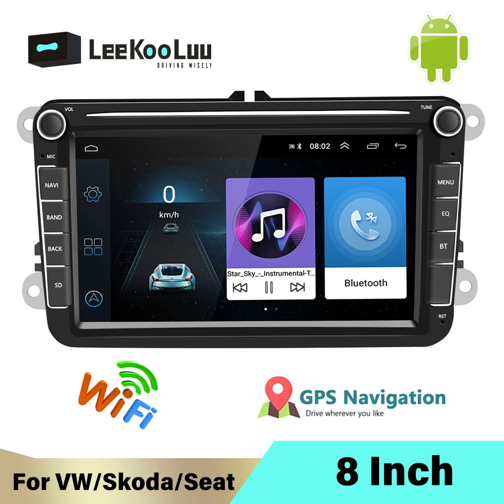 Автомагнитола LeeKooLuu мультимедийный плеер на Android с GPS для Volkswagen Polo Skoda Seat Passat