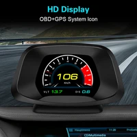 p19 car obd2 hud head up display gps scanner on board computer digital speedometer test kit automobile accessories electronics