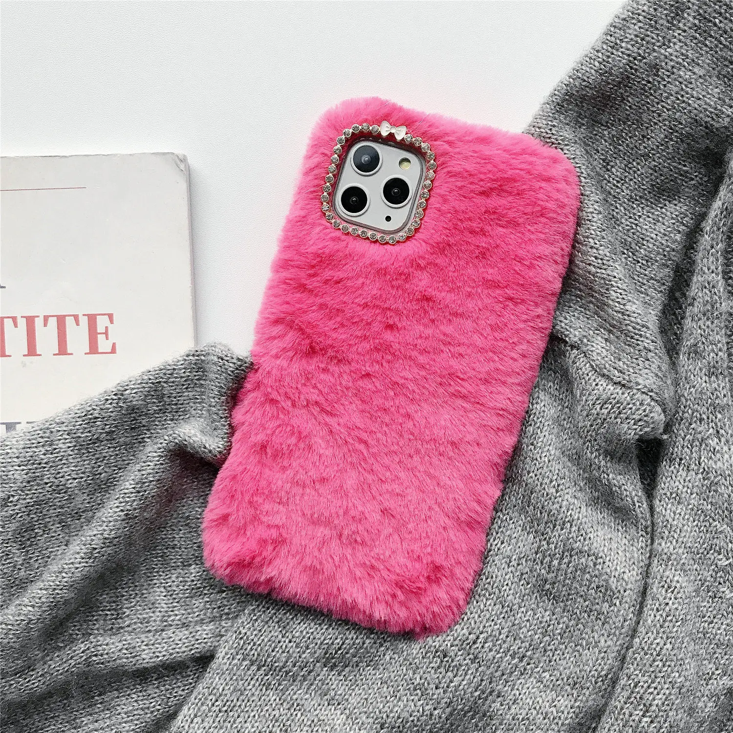Симпатичный теплый плюшевый женский чехол с бриллиантами для VIVO X6 X7 X9 X20 plus Y55 Y59 Y67