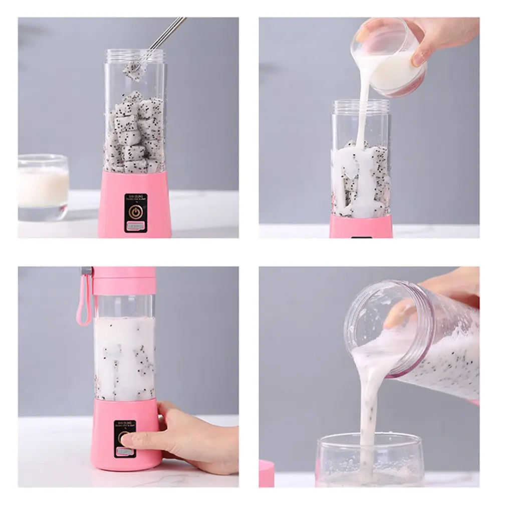 

6 Blade Blender Electric Fruit Juicer Handheld Smoothie Maker Stirring Mixer USB Rechargeable Mini Food Processor Juice Cup