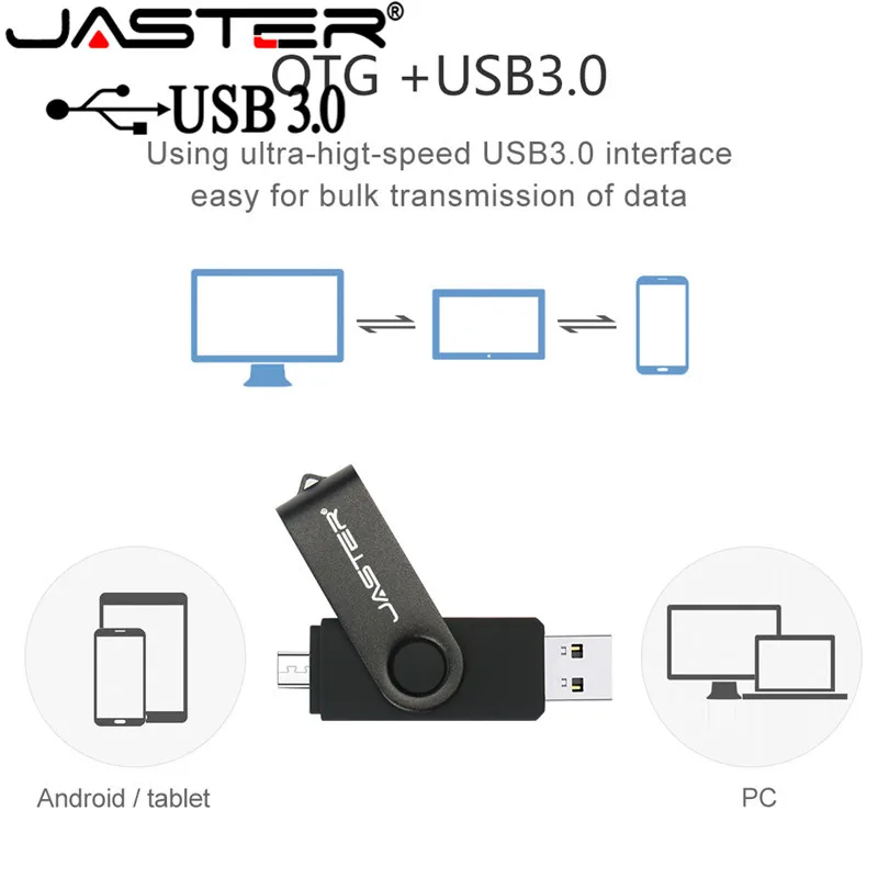 Флэш накопитель JASTER USB 3 0 для смартфона флэш OTG 4 ГБ 8 16 32 64 диск Micro оптовая