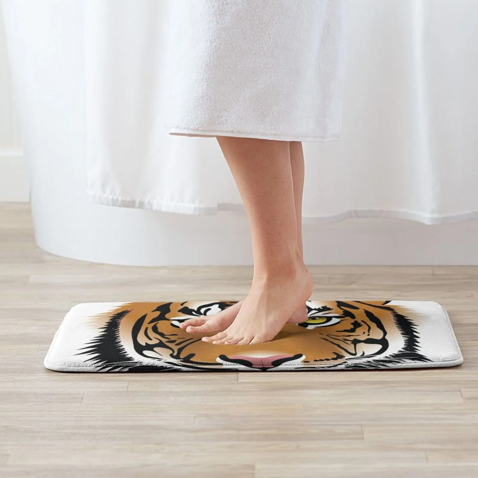 Тигр 3D мягкий нескользящий коврик для ног Красота Кот дикая кошка |