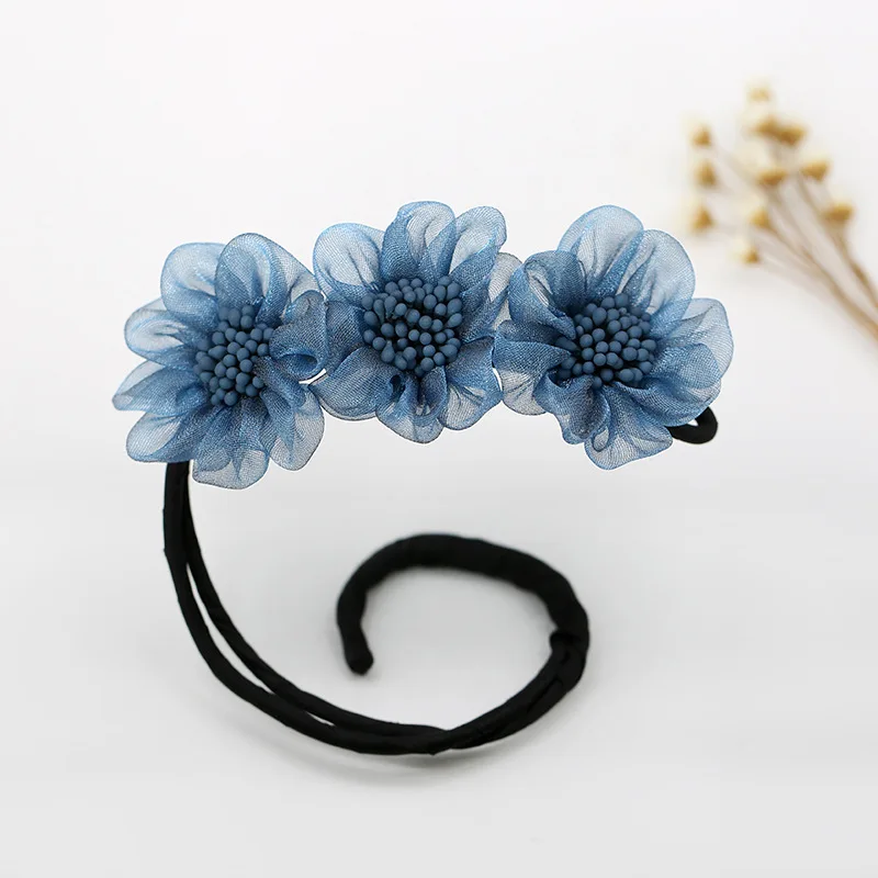 

2021 New Mesh Three-flower Hair Sticks For Women Hair Plate Ball Hairpin Wild Cute Girls Hairgrips Hair Accessories