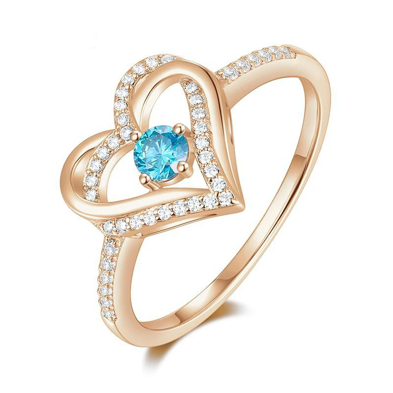 

Кольцо женское из серебра 925 пробы с камнем-сердечком