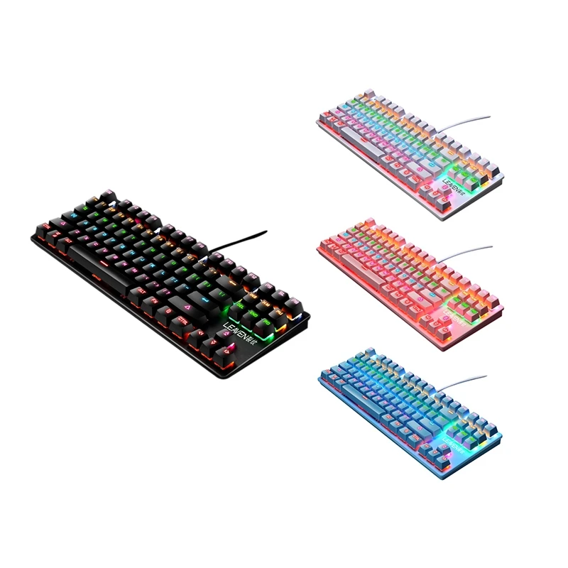 

Клавиатура игровая механическая, с RGB-подсветкой, 87 клавиш