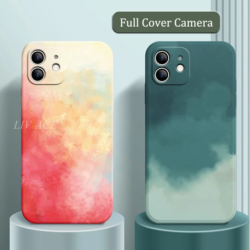 

Original Painting Silicone Phone Case For iPhone 13 12 11 Pro Max Mini X Xs Xr 7 8 Plus 6 6s Plus Full Cover Coque Fundas