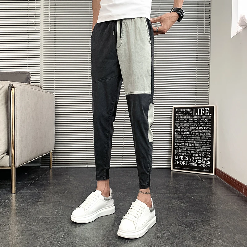 Лето 2020 тонкие джинсы Мужская модная уличная одежда джинсовые брюки мужские хип