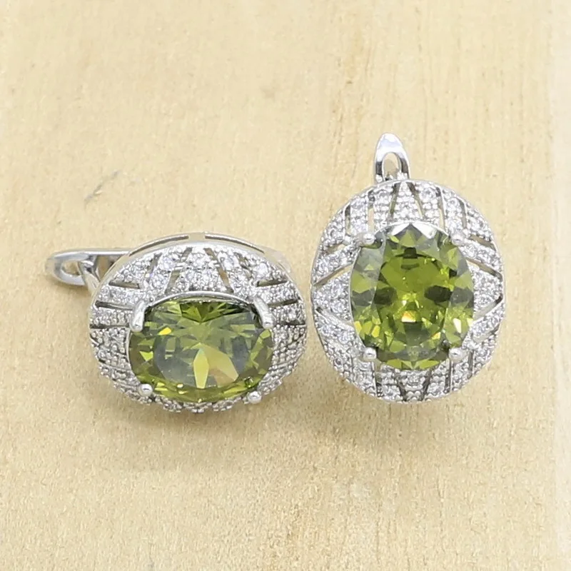 2020 оливковая цинка серебряный цвет набор украшений для женщин серьги кольца