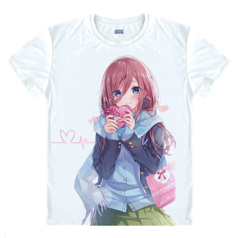 Футболка для косплея аниме с принтом квинтуплет летние топы футболки накану