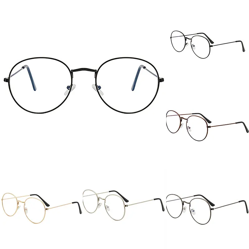 Fashion Vintage Retro Metal Frame Clear Lens Glasses Nerd Geek Eyewear Eyeglasses Oversized Round Circle Eye | Аксессуары для