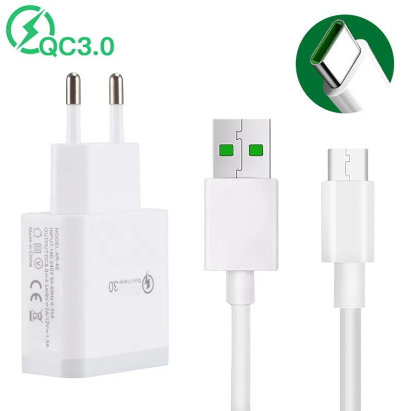 9V адаптер для быстрой зарядки 5A супер вспышка VOOC Type C зарядный кабель Huawei P40 Xiaomi POCO