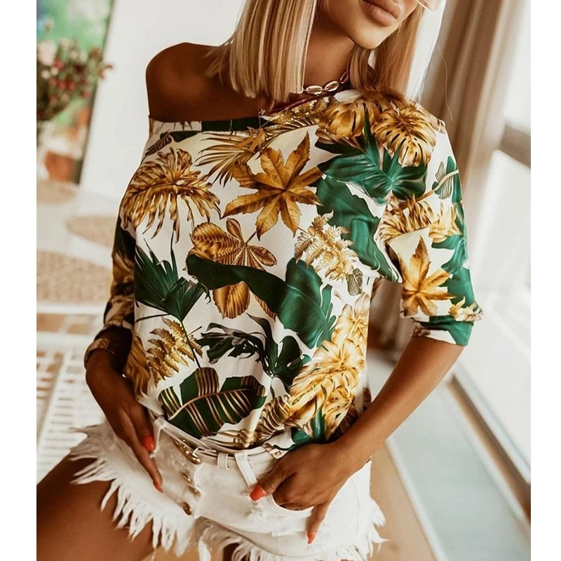 

Женская футболка с длинным рукавом и принтом, с цветочным принтом