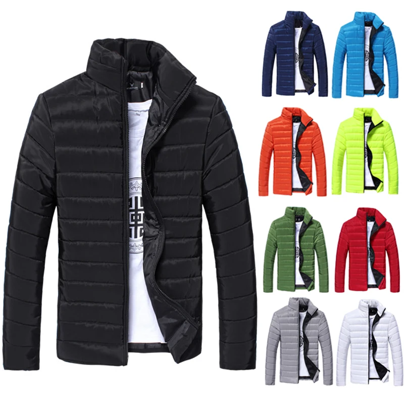 Cotton men's lightweight down jacket men's stand-up collar winter men's cotton-padded jacket jacket cotton-padded jacket padded