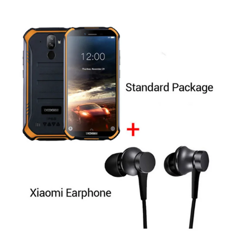 Orange N Earphone DOOGEE S40 4GNetwork прочный мобильный телефон 5,5 дюймов Дисплей 4650 мА/ч, MT6739 4 ядра, 3 Гб оперативной памяти, Оперативная память 32GB Встроенная память Android 9,0 8.0MP IP68/IP69K - Цвет: Orange N Earphone