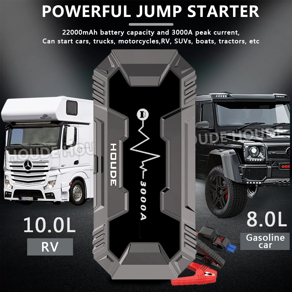 Портативный источник питания Jumpstarter для цифровых устройств 3000 А умный стартер