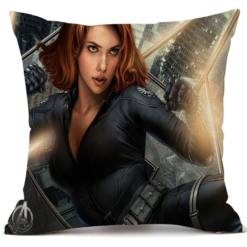 

Декоративный льняной чехол с рисунком из мультфильма «черная вдова»