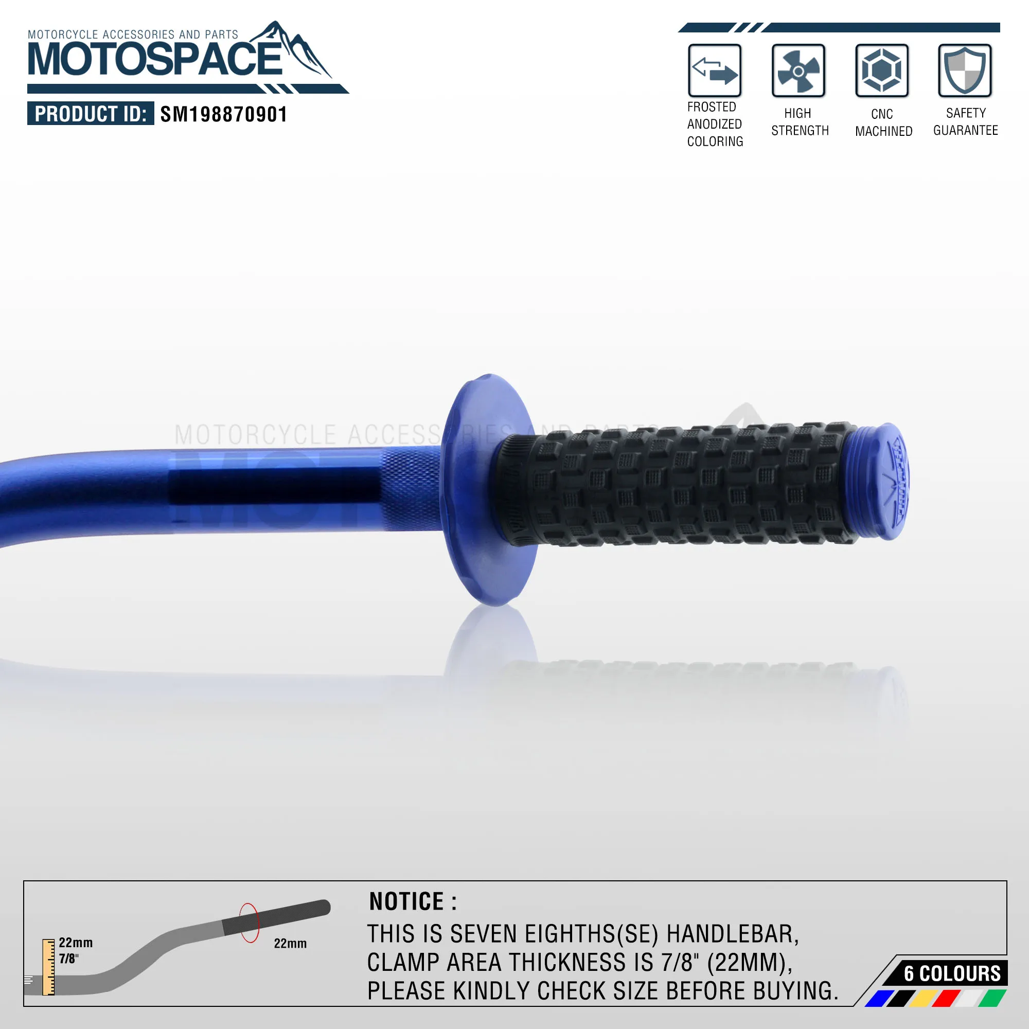 

Handlebar For Pro Taper Pack Bar1-1/8" SE seven eighths Handlebar Grips Pit Pro Racing Dirt Pit Bike Motorcycle With CNC Adapter