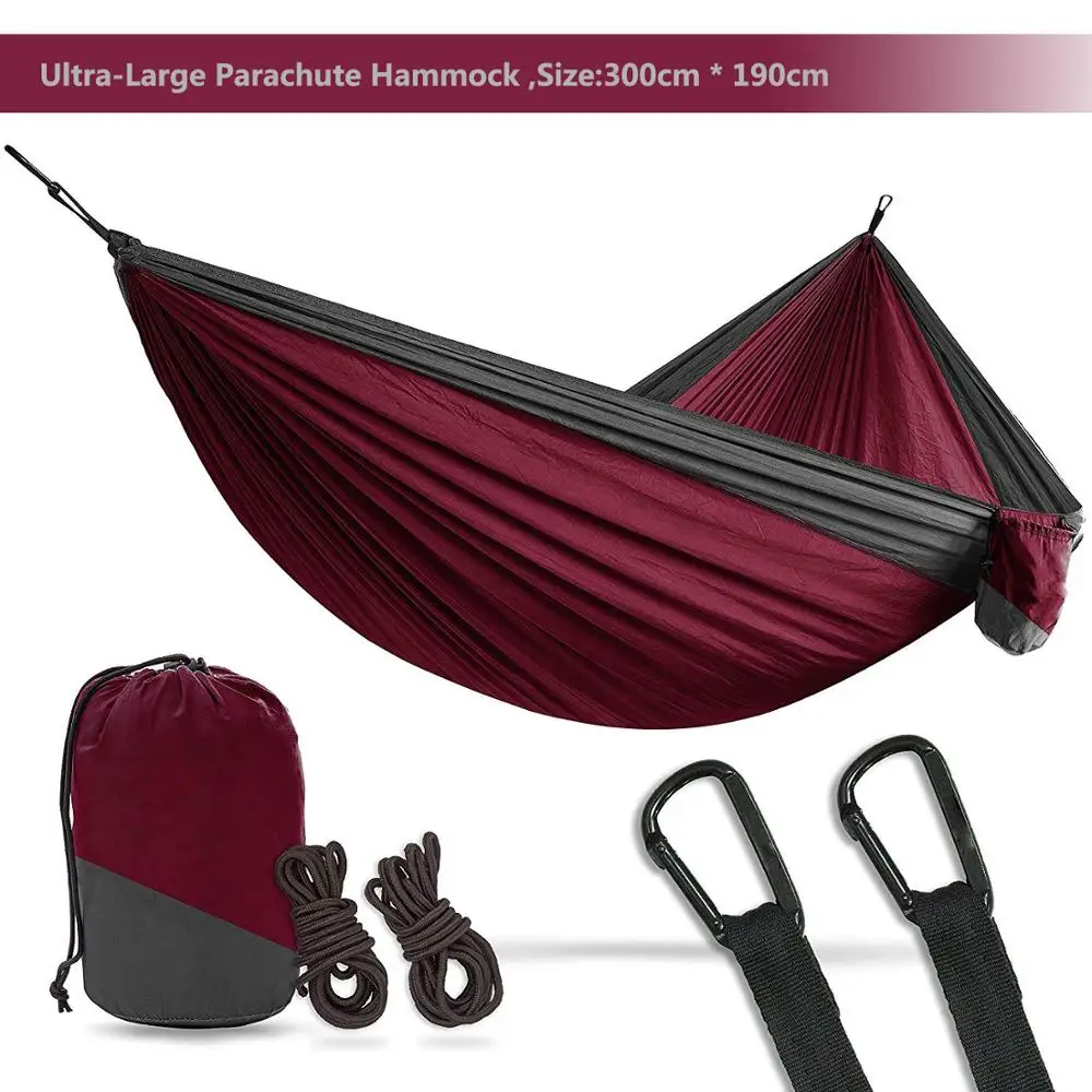 

Ultra-Large Light weight Double Parachute Hammock Camping Survival Garden Hunting Leisure Hamac Travel Double Person Hamak Ramac