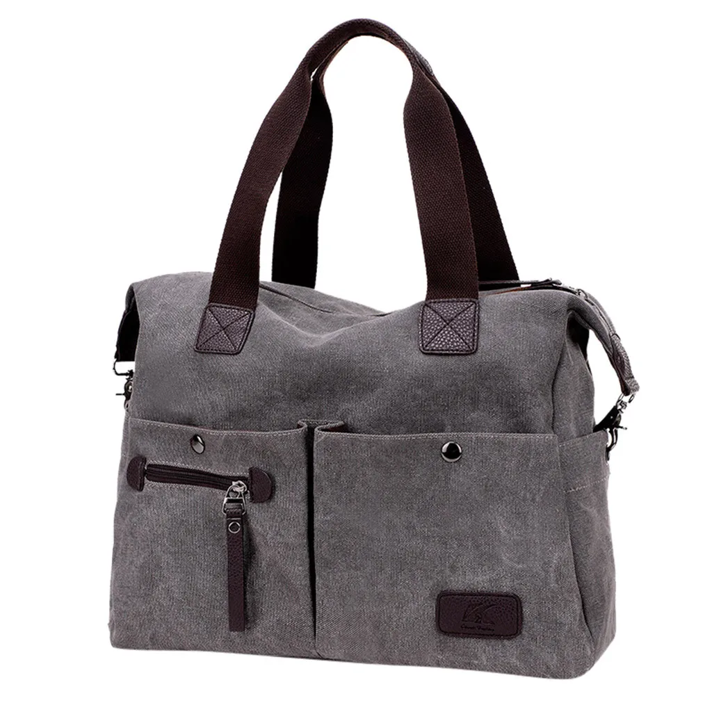 Женская модная Холщовая Сумка На Молнии однотонная вместительная сумка через