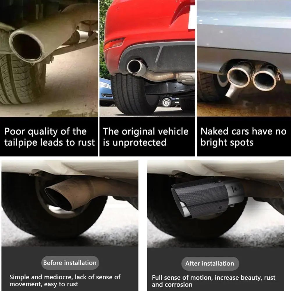 Универсальный автомобильный выхлопной глушитель со светодиодной подсветкой