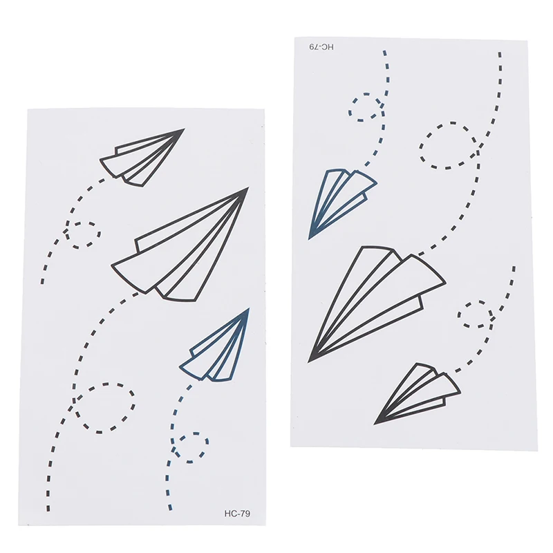 

2pcs/set Fashion Tattoo Sticker Disposable Waterproof Body Tattoo Stickers Paper Plane Sticker For Women Kids