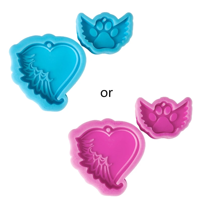 

2Pcs Love Keychain Silicone Mold with Hole Keyring Pendant Handmade Valentine's Day Gift Jewelry Making Silicone DIY Mould