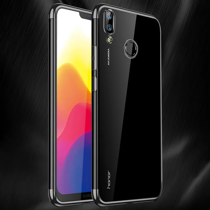 Black Huawei P Smart чехол, прозрачное покрытие, Мягкая силиконовая задняя крышка для huawei P Smart Plus P Smart Z Phone Coque - Цвет: Black