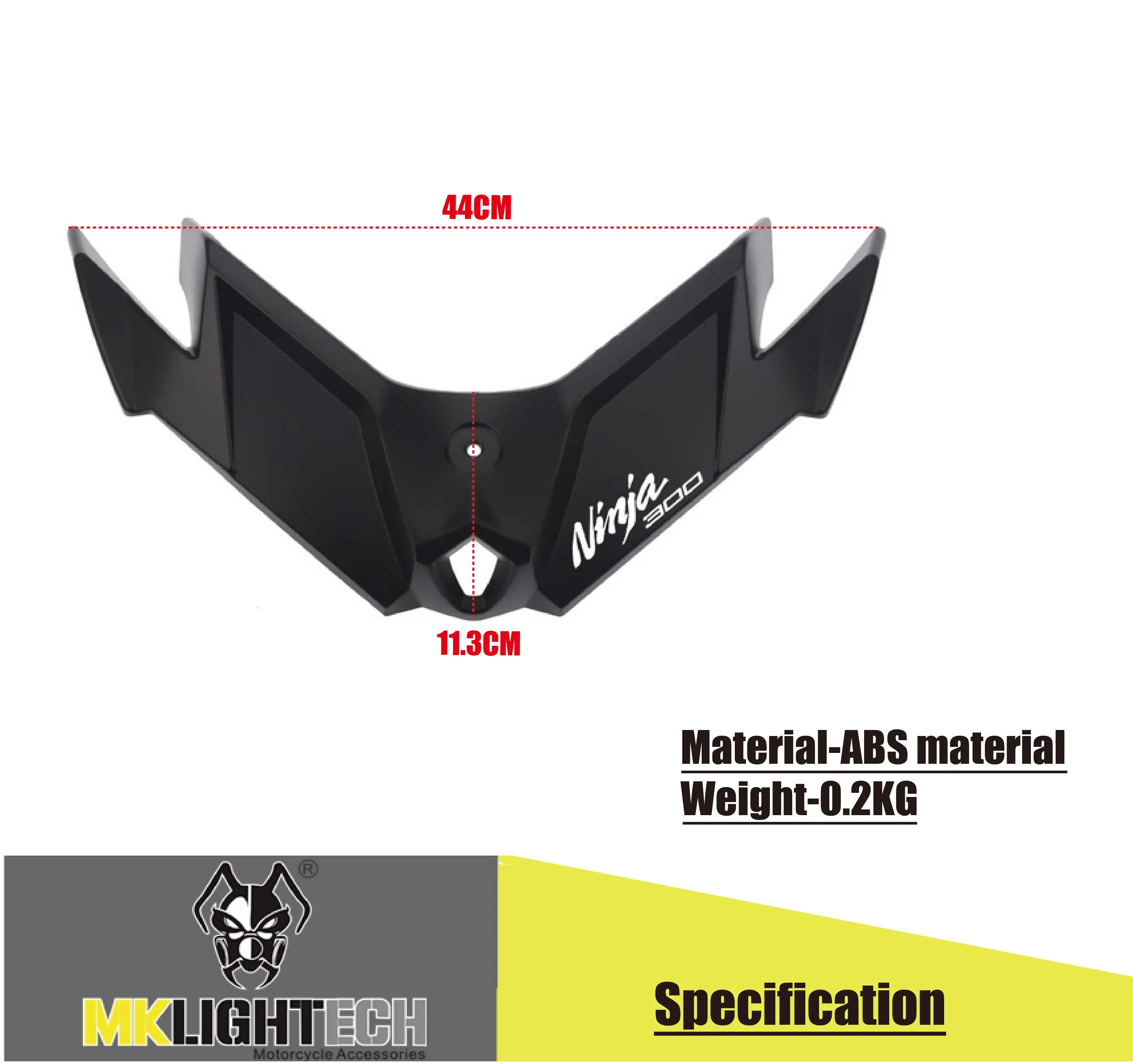 

MKL IGHTECH FOR KAWASAKI NINJA 250 NINJA 300 Front motorcycle aerodynamic fairing winglets Carbon fiber cover protection guards