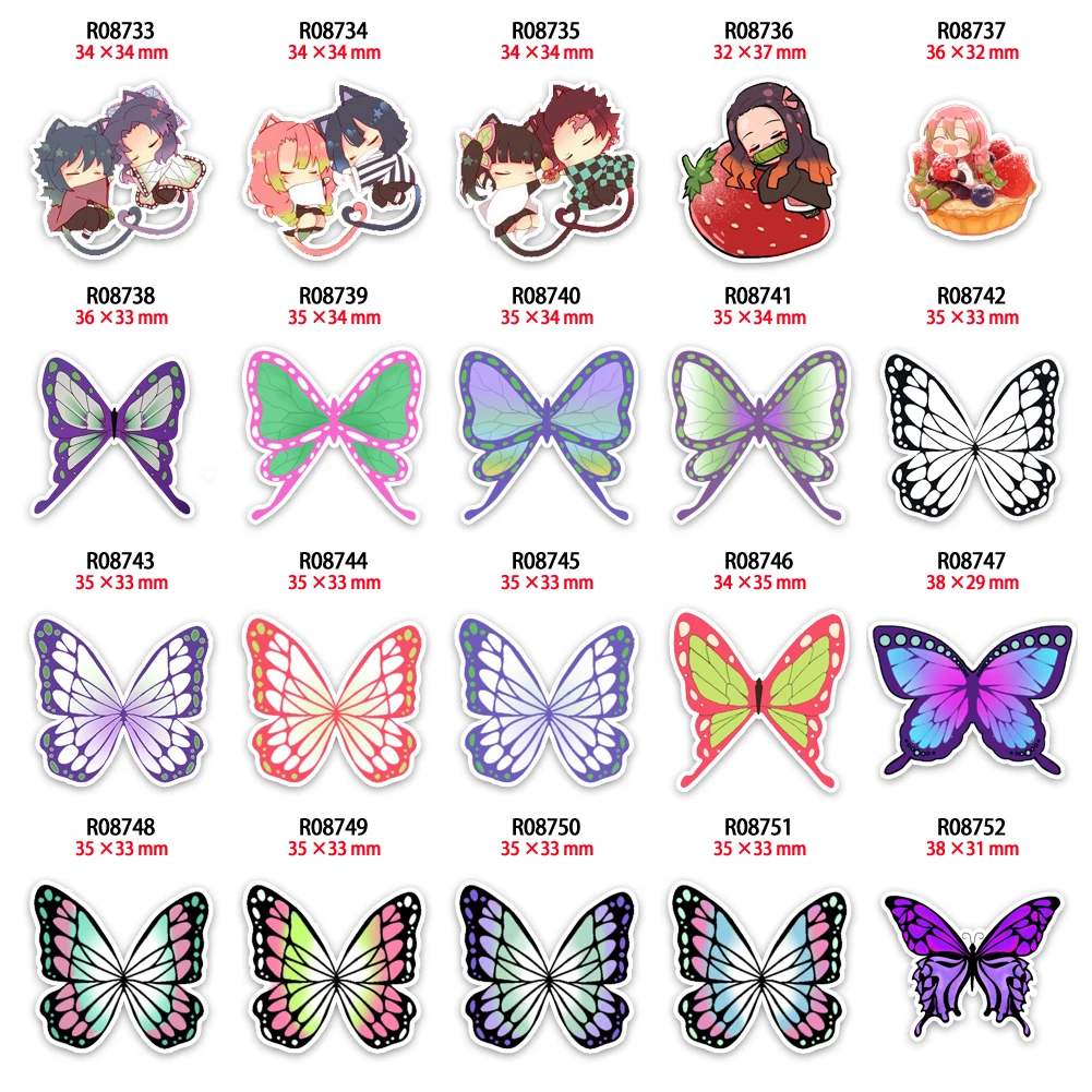 Бабочка 30 шт./лот акриловая смола японский мультфильм плоская напечатанная для DIY