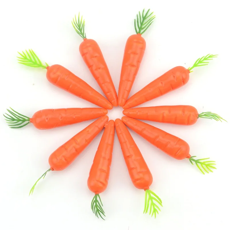 

10pcs Mini Carrot Artificial Plastic PE Flower Fruits and Vegetables Wedding simulation Decoration Free Shipping