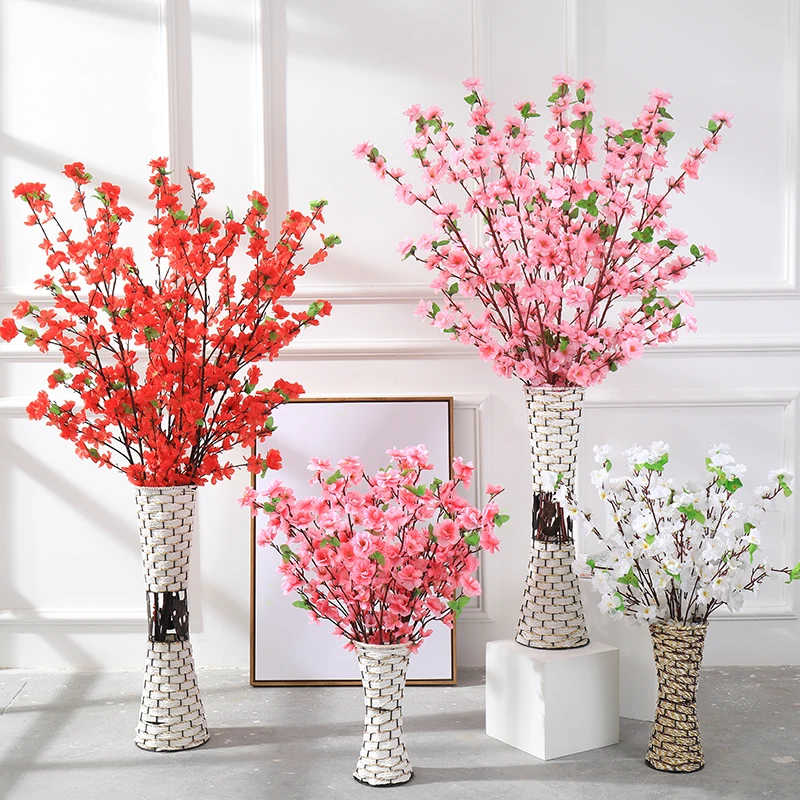 

Non-woven Fabrics Low Price Wedding Decoration Love Gift Party Accessories10Pcs Artificial Peach Flower Branch High Simulation