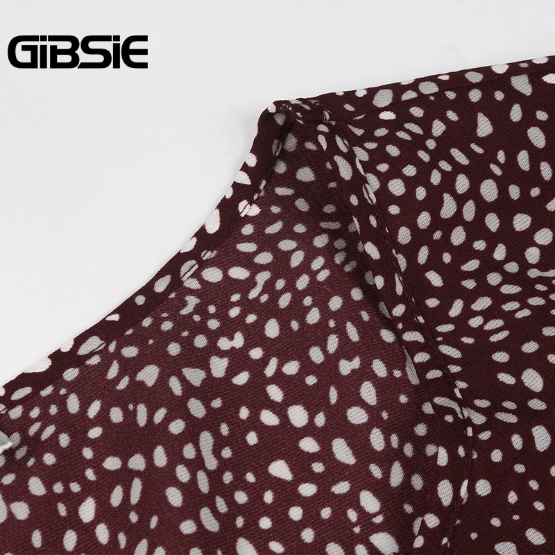 Женское платье GIBSIE размера плюс с галстуком бабочкой и принтом на осень зиму 2020 в