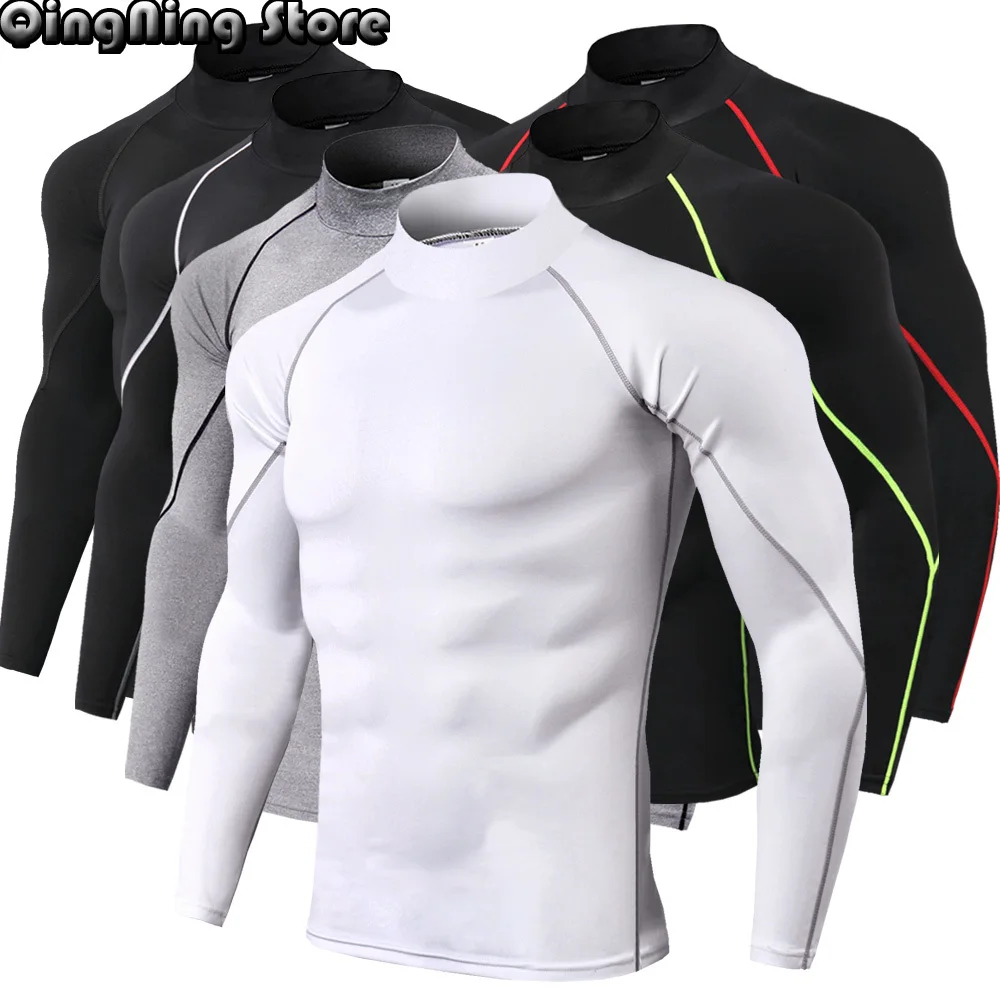 

New Quick Dry Running Shirt Men Bodybuilding Sport T-shirt Long Sleeve Compression Top Gym t Shirt Men Fitness Tight rashgard