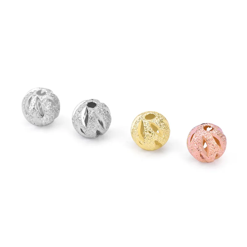 

100%S925 Sterling Silver Beads Frosted Pattern Beads diy Beads Loose Beads Hollow Necklace Bracelet Transfer Bead Accessories jp