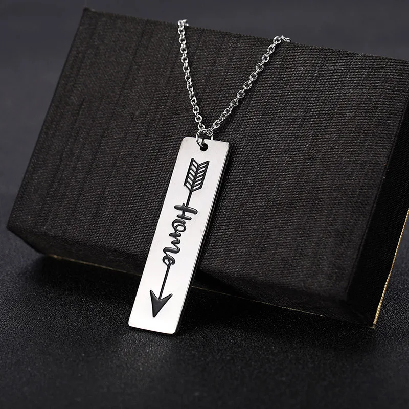 Myshape Mom and Dad Family Home Engraved Stainless Steel Tag Necklace for Women Men Chrismas Gift | Украшения и аксессуары