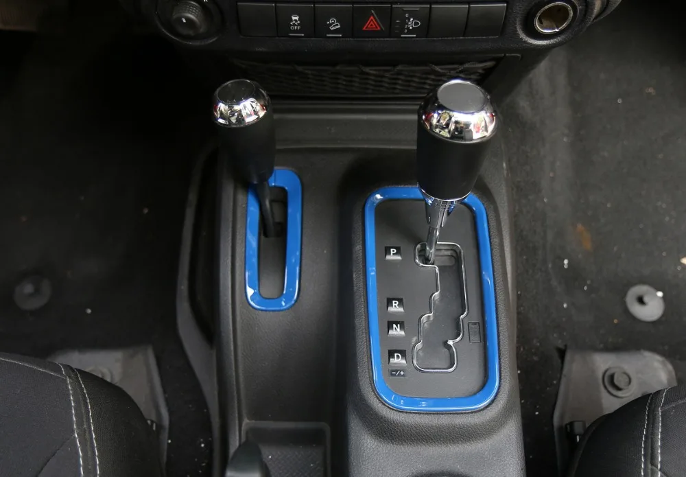 Для Jeep Wrangler JK 2011- аксессуары для салона автомобиля костюмы украшения 4 двери автомобиля Стайлинг хром красный синий карбоновое волокно 18 шт