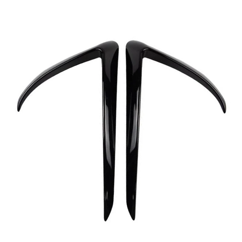 

Car Front Fog Light Eyebrow Cover Trim 2Pcs for Tesla Model 3 2017-2019 Bright Black